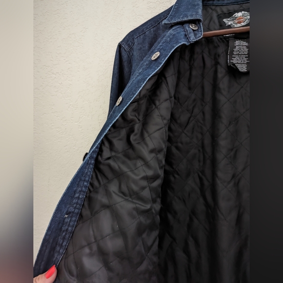 Harley-Davidson Men's Denim Button Down Lined Long Sleeve Shirt - Picture 3 of 7